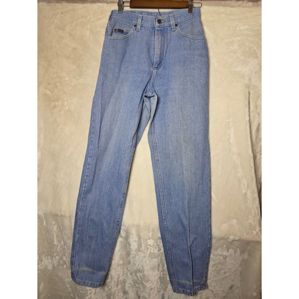 Vintage Riders by Lee High Waisted Tapered Leg Light Wash Denim Jeans Womens 8